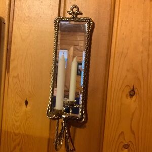 Vintage deco Hollywood Regency gold twist candle sconce!